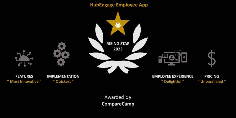 HubEngage Recognized Awith Rising Star Award CompareCamp For Being The Best Employee App Of 2023